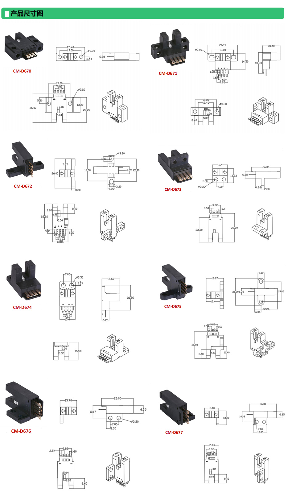 槽型光电传感器尺寸图CM-D系列.jpg